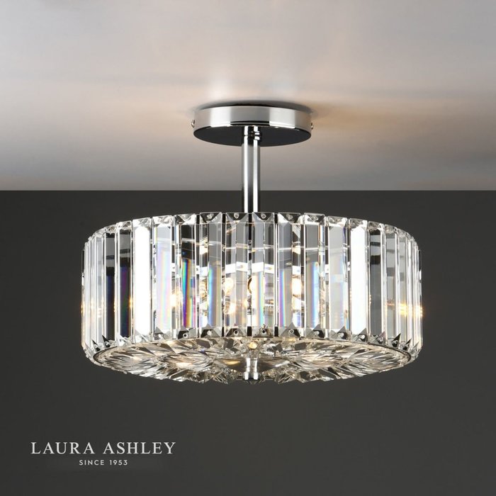 Fernhurst - Art Deco 3 Light Semi-Flush Feature Ceiling Light - Laura Ashley