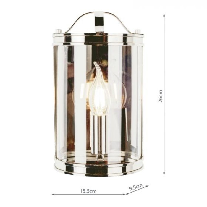 Harrington - Half Moon Lantern Wall Light - Polished Nickel - Laura Ashley