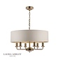 Sorrento - Drum Shade Chandelier Ceiling Light - Ivory & Brass - Laura Ashley