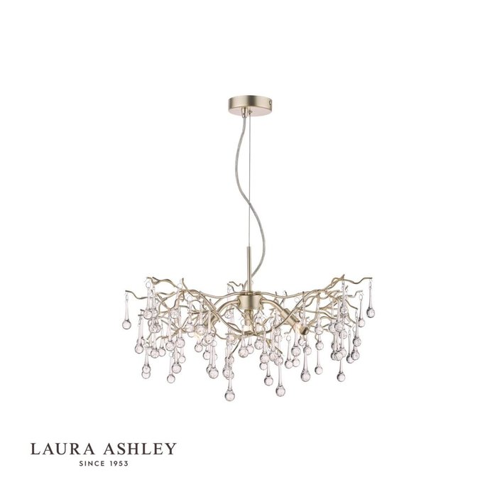 Willow - Crystal Raindrop Feature Ceiling Light - Laura Ashley