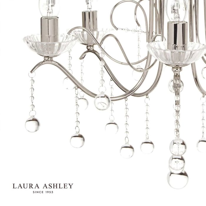 Charlotte - 5 light Waterfall Crystal Chandelier - Laura Ashley