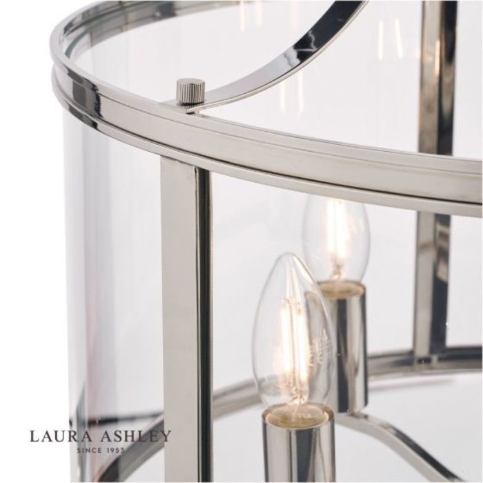 Harrington - Polished Nickel 5 Light Drum Lantern Ceiling Light - Laura Ashley