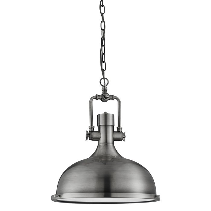 Indie - Antique Nickel Industrial Pendant with Diffuser