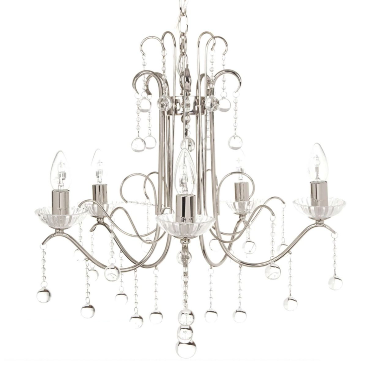Charlotte 5 Light Waterfall Crystal Chandelier Laura Ashley Lightbox