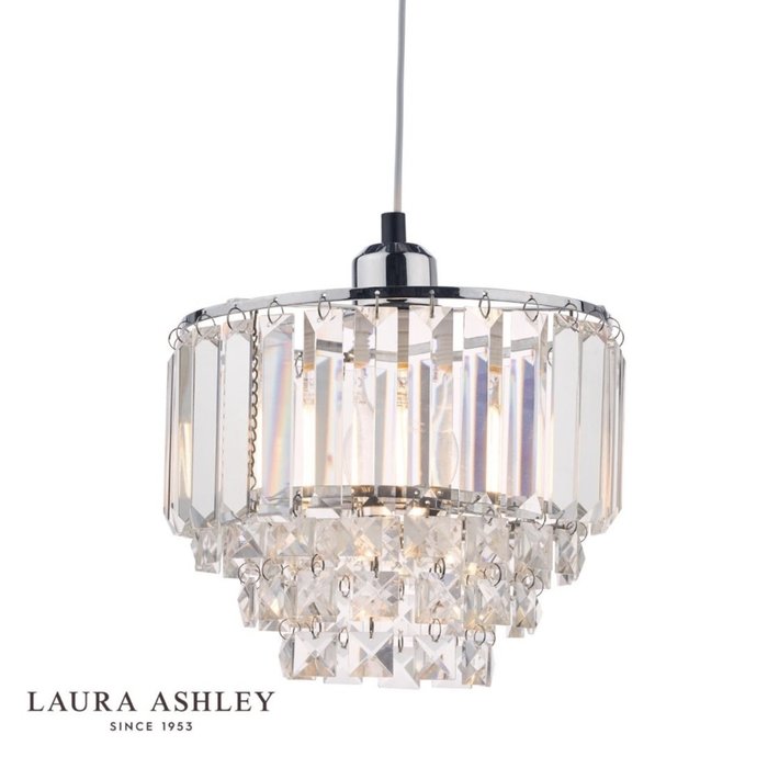 Vienna - Crystal & Chrome Easy Fit Pendant Shade - Laura Ashley