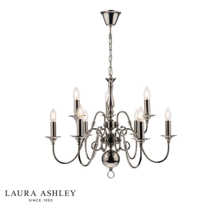 Winchester -Classic Large Flemish-style 9 Armed Chandelier - Laura Ashley