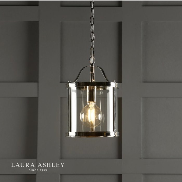 Harrington - Polished Nickel Single Lantern Ceiling Light - Laura Ashley