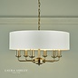 Sorrento - Drum Shade Chandelier Ceiling Light - Ivory & Brass - Laura Ashley