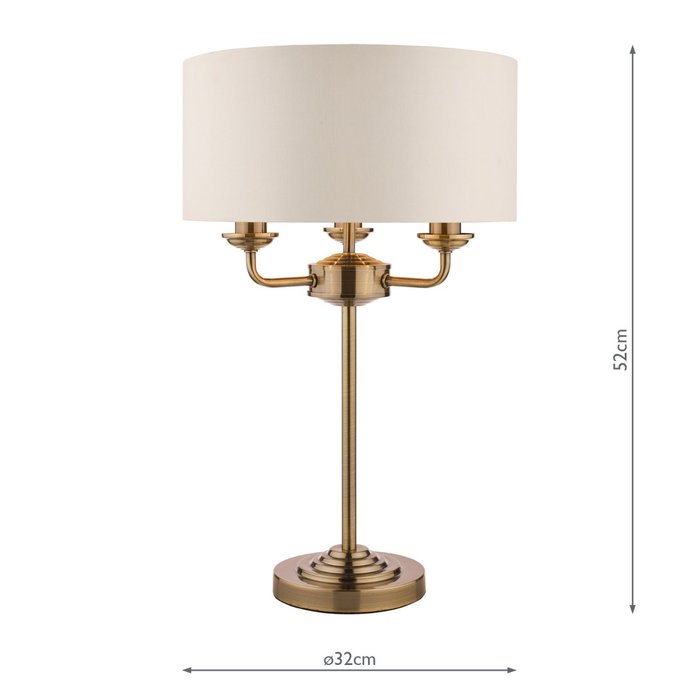 Sorrento - Chandelier Table Lamp - Ivory & Brass - Laura Ashley