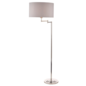 Marlowe - Classic Swing Arm Floor Lamp with Grey Linen Shade - Laura Ashley