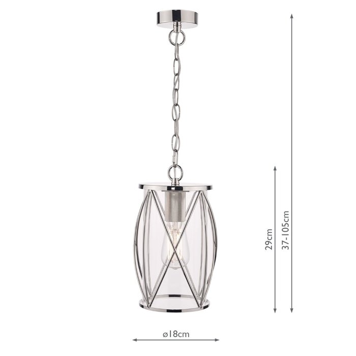 Beckworth - Polished Nickel Lantern Pendant - Laura Ashley