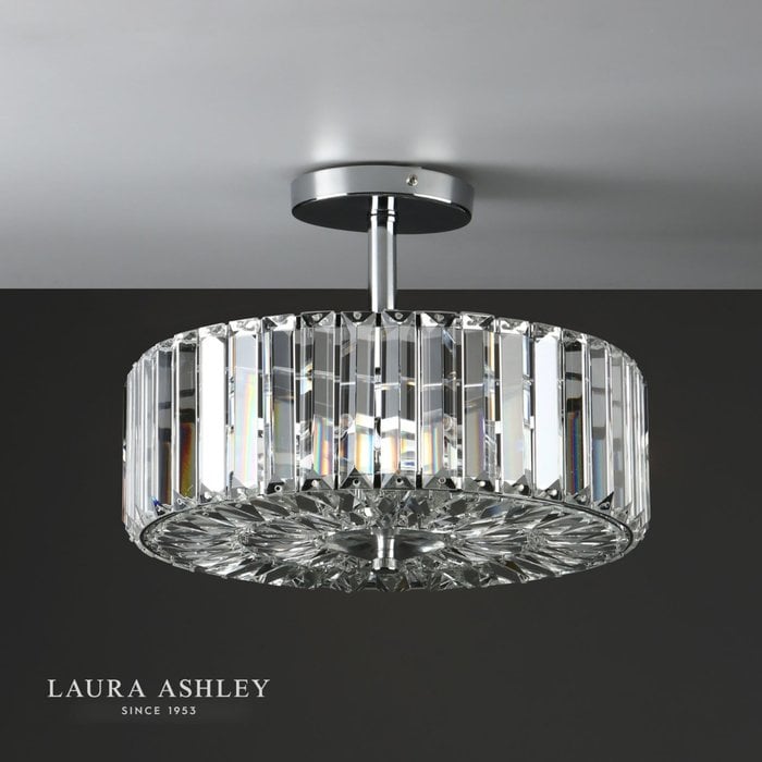 Fernhurst - Art Deco 3 Light Semi-Flush Feature Ceiling Light - Laura Ashley