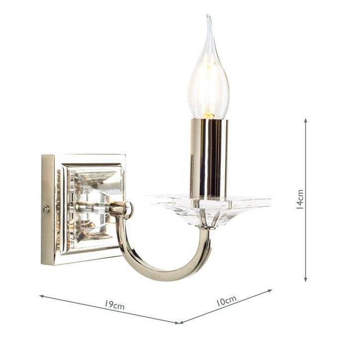 Carson - Cut Glass Classic Single Wall Light - Polished Nickel - Laura Ashley