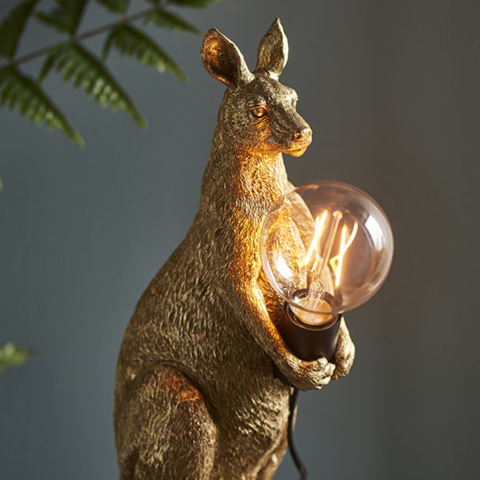 Skippy - Vintage Gold Kangaroo Table Lamp