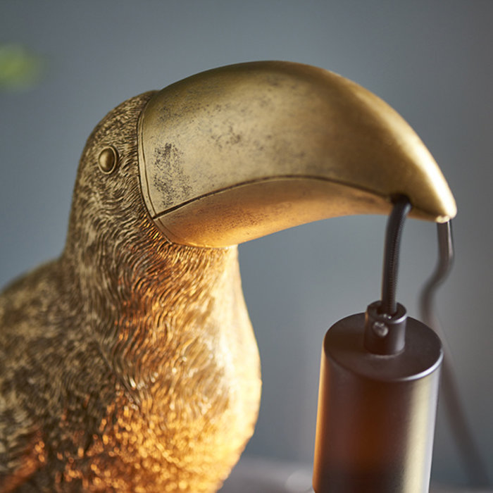 Lauren - Vintage Gold Toucan Table Light