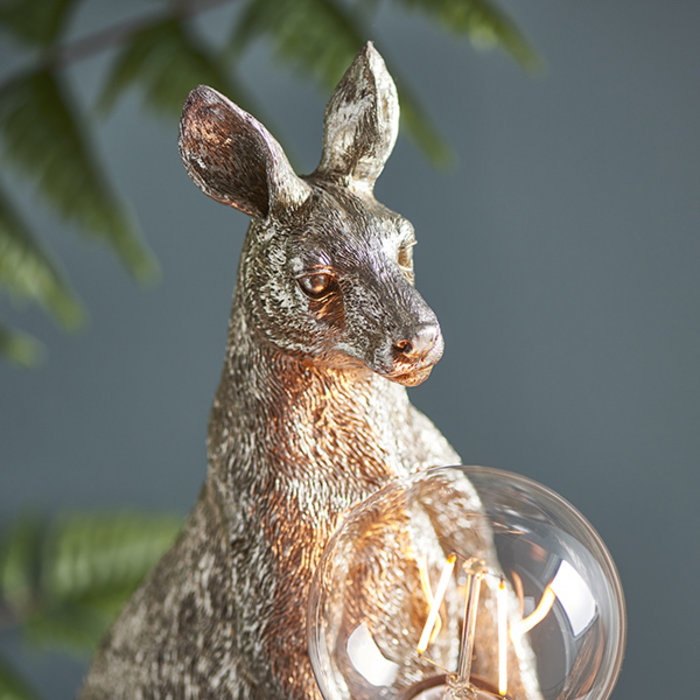 Skippy - Vintage Silver Kangaroo Table Light