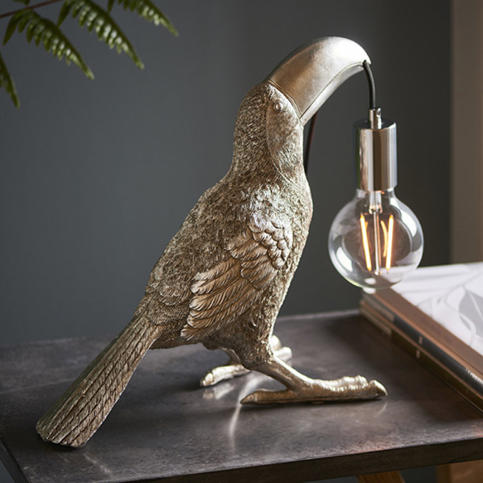 Lauren - Toucan Table Lamp - Vintage Silver