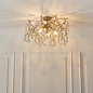 Bedale - Champagne Glass Tree Branch Semi Flush Ceiling Light - Aged Gold