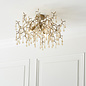 Bedale - Champagne Glass Tree Branch Semi Flush Ceiling Light - Aged Gold