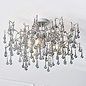 Bedale - Smoked Glass Tree Branch Semi Flush Chandelier - Aged Silver