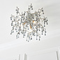 Bedale - Smoked Glass Tree Branch Semi Flush Chandelier - Aged Silver