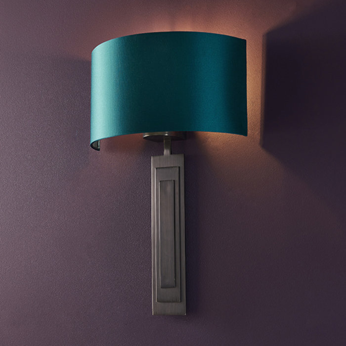 Flamborough - Luxury Bronze Wall Light with Teal Shade