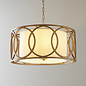 Dale - Luxury Drum Feature Pendant - Gold & White