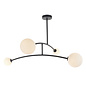 Howard - Modern Mid Century Black Ceiling Light with Opal Glass Shades