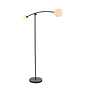 Howard - Modern Mid Century Black Floor Lamp with Opal Glass Shades