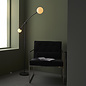 Howard - Modern Mid Century Black Floor Lamp with Opal Glass Shades