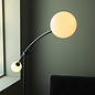 Howard - Modern Mid Century Black Floor Lamp with Opal Glass Shades