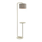 Runswick - Minmimalist Floor Lamp with Grey Shade - Champagne Painted