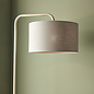 Runswick - Minmimalist Floor Lamp with Grey Shade - Champagne Painted