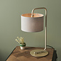 Runswick - Minimalist Table Light with Grey Shade - Champagne Painted