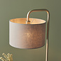Runswick - Minimalist Table Light with Grey Shade - Champagne Painted