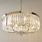 Pickering - Art Deco Chandelier Pendant - Clear Cut Glass & Nickel