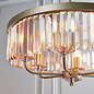 Pickering - Art Deco Chandelier Pendant - Rose Pink Cut Glass & Champagne