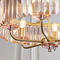 Pickering - Art Deco Chandelier Pendant - Rose Pink Cut Glass & Champagne