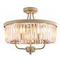 Pickering - Semi Flush Art Deco Chandelier - Rose Pink Cut Glass & Champagne
