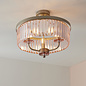 Pickering - Semi Flush Art Deco Chandelier - Rose Pink Cut Glass & Champagne