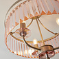 Pickering - Semi Flush Art Deco Chandelier - Rose Pink Cut Glass & Champagne