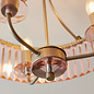 Pickering - Semi Flush Art Deco Chandelier - Rose Pink Cut Glass & Champagne