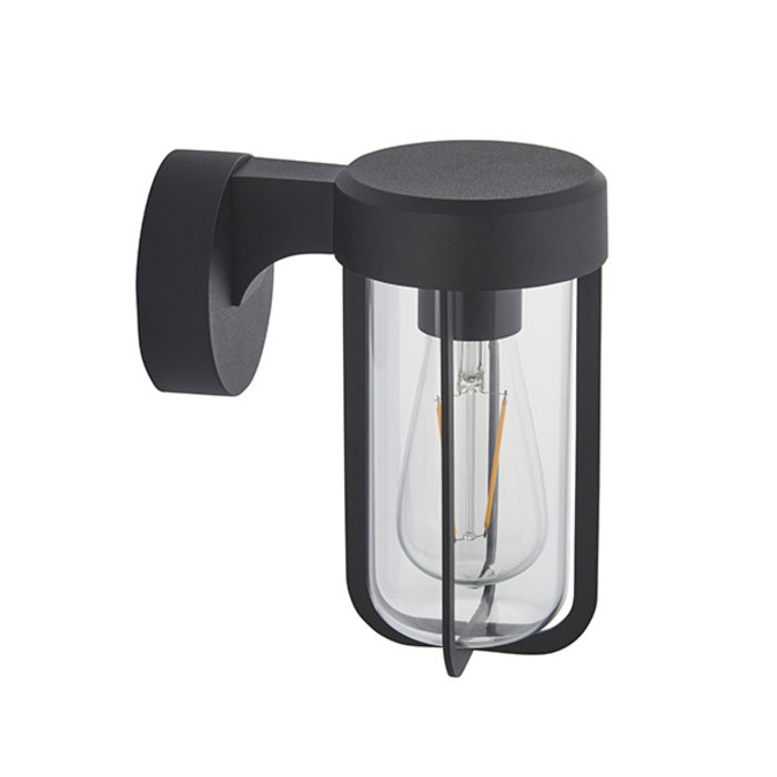 Ayton - Industrial Outdoor Wall Light - Brushed Bronze & Clear Glass