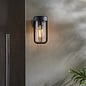 Ayton - Industrial Outdoor Wall Light - Brushed Bronze & Clear Glass