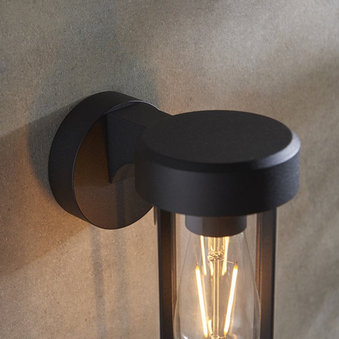 Ayton - Industrial Outdoor Wall Light - Brushed Bronze & Clear Glass