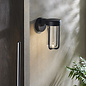 Ayton - Modern Black & Clear Glass LED Outdoor/Bathroom Wall Light