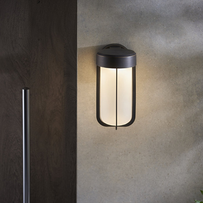 Ayton - Luxury Brushed Bronze & Frosted Glass LED Outdoor/Bathroom Wall Light
