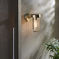 Ayton - Industrial Brushed Gold & Clear Glass Outdoor/Bathroom Wall Light