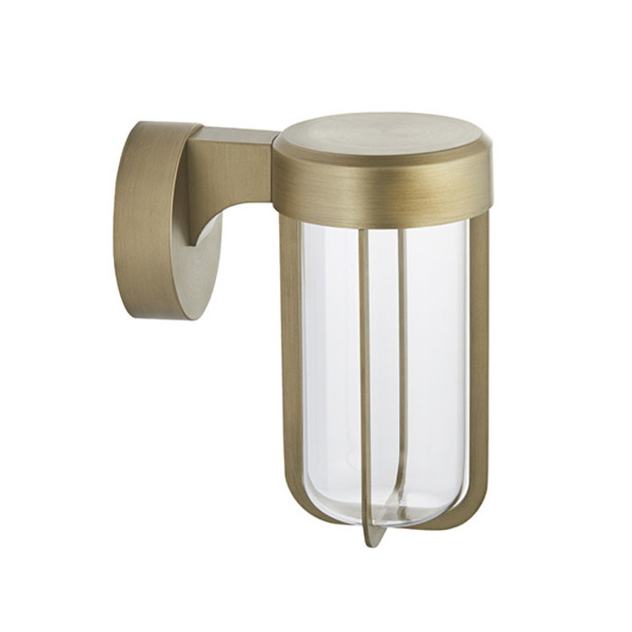 Ayton - Luxury Brushed Gold & Clear Glass LED Outdoor/Bathroom Wall Light