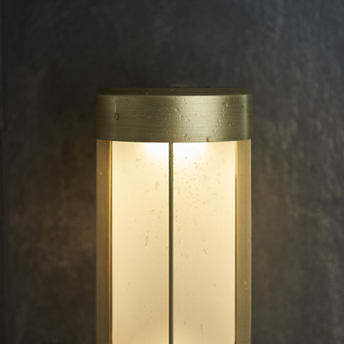 Ayton - Luxury Brushed Gold & Frosted Glass LED Outdoor/Bathroom Wall Light